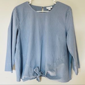 J. Jill Blue and White Striped Blouse